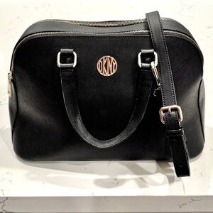 DKNY Women’s Black Bryant Park Dome Two Sided Satchel with Crossbody Strap NWOT